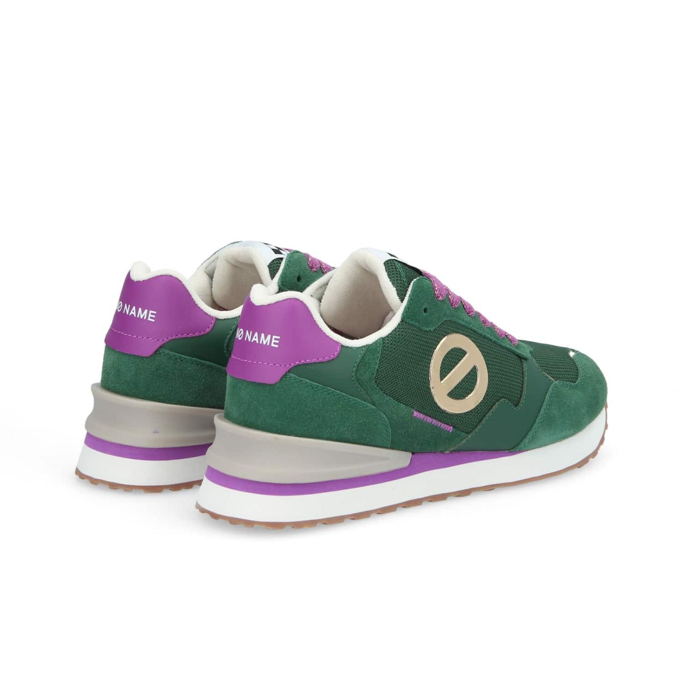 TOVA RUNNER W  -  SUEDE/KNIT/NAP.  - VERDE SCURO/VIOLA